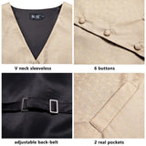 Funki Buys | Vests | Men's 5 Pcs Floral Wedding Vest Tie Set