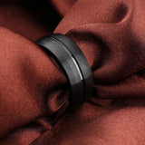 Funki Buys | Rings | Tungsten Brushed Black Bevilled Bands