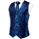 Funki Buys | Vests | Men's 4 Pcs Luxury Royal Blue Tie Vest Set
