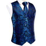Funki Buys | Vests | Men's 4 Pcs Luxury Royal Blue Tie Vest Set