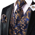 Funki Buys | Vests | Men's Luxury 5 Pcs Formal Waistcoat Tie Set
