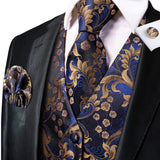 Funki Buys | Vests | Men's Luxury 5 Pcs Formal Waistcoat Tie Set
