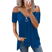 Funki Buys | Shirts | Women's Chain Link Strap Zipper Shirt