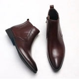 Funki Buys | Boots | Men's Real Leather Formal Chelsea Boots