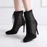 Funki Buys | Boots | Women's Mesh Stiletto Latin Dance Boots