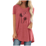 Funki Buys | Shirts | Women's Dandelion Print Plus Size Top