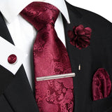 Funki Buys | Neckties | Men's 5pcs Silk Floral Champagne Tie Set