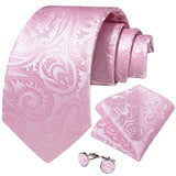 Funki Buys | Neckties | Men's Formal 3pcs Pink Tie Set