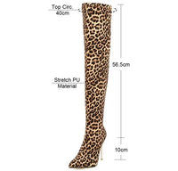 Funki Buys | Boots | Women's Cloth Leopard Print Stiletto Boots