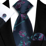 Funki Buys | Neckties | Men's 3pcs Silk Paisley Formal Tie Set