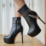 Funki Buys | Boots | Women's Ankle Boot Chain Stilettos