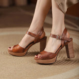 Funki Buys | Shoes | Women's Real Leather Chunky Summer Sandals