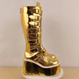 Funki Buys | Boots | Women's Gold Buckle Strap Platform Boots