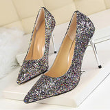 Funki Buys | Shoes | Women's High Heels Glitter Pumps | Wedding Bridal