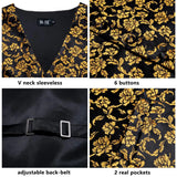 Funki Buys | Vests | Men's Luxury 5 Pcs Grooms Vest Tie Set