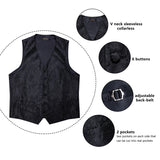 Funki Buys | Vests | Men's 4 Pcs Luxury Formal Vest Tie Set