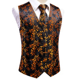 Funki Buys | Vests | Men's 4 Pcs Luxury Golden Silk Tie Vest Set