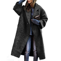 Funki Buys | Jackets | Women's Long Woolen Loose Overcoat