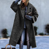 Funki Buys | Jackets | Women's Long Woolen Loose Overcoat