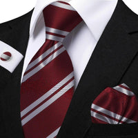 Funki Buys | Neckties | Men's Classic Striped Jacquard Tie Set
