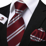 Funki Buys | Neckties | Men's Classic Striped Jacquard Tie Set