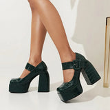 Funki Buys | Shoes | Women's Stone Pattern High-Heel Platform