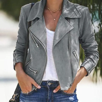 Funki Buys | Jackets | Women's Diagonal Zipper Short Jacket