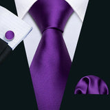 Funki Buys | Neckties | Men's 3pcs Silk Floral Purple Tie Set