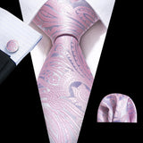 Funki Buys | Neckties | Men's 3pcs Silk Floral Purple Tie Set