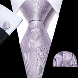 Funki Buys | Neckties | Men's 3pcs Silk Floral Purple Tie Set