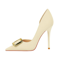 Funki Buys | Shoes | Women's Square Buckle Cut Out Pumps