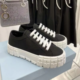 Funki Buys | Shoes | Women's Thick Heeled Canvas Sneakers