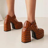 Funki Buys | Shoes | Women's Stone Pattern High-Heel Platform