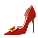 Funki Buys | Shoes | Women's Square Buckle Cut Out Pumps