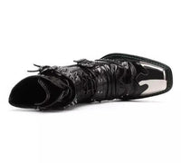 Funki Buys | Boots | Snake Pattern Vintage Ankle Boots | Buckle Rivet