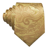 Funki Buys | Neckties | Men's 3pcs Silk Floral Gold Tie Set