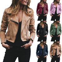 Funki Buys | Jackets | Women's Diagonal Zipper Short Jacket