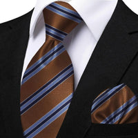 Funki Buys | Neckties | Men's Classic Striped Jacquard Tie Set