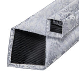 Funki Buys | Neckties | Men's 3pcs Silk Silver Floral Tie Set