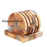 Funki Buys | Coasters | Stylish Pine Wood Resin Drink Coasters