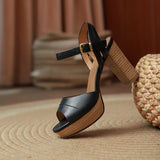 Funki Buys | Shoes | Women's Real Leather Chunky Summer Sandals