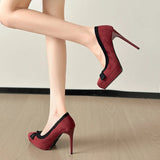 Funki Buys | Shoes | Women's Suede Bow Tie Platorm Heels