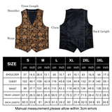 Funki Buys | Vests | Men's 4 Pcs Gold Black Floral Vest Tie Set