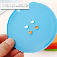 Funki Buys | Coasters | Cute Silicone Button Shaped Coasters | 5 Pcs Set