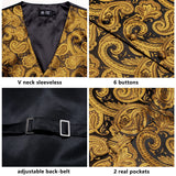 Funki Buys | Vests | Men's 4 Pcs Premiem Gold Tie Vest Set