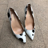Funki Buys | Shoes | Women's White Black Polka Dot Heels