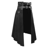 Black skirt with belt on a white background, brand 'LUGENTOLO' visible