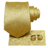 Funki Buys | Neckties | Men's Luxury 3 Pcs Golden Tie Set