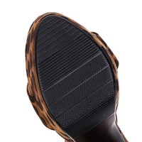 Funki Buys | Shoes | Women's High Leopard Print Platform Sandals