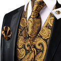 Funki Buys | Vests | Men's 4 Pcs Premiem Gold Tie Vest Set